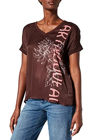 Gerry Weber Koszulka damska z krótkim rękawem, wyciętymi ramionami, t-shirt, rękaw 1/2, wzór
