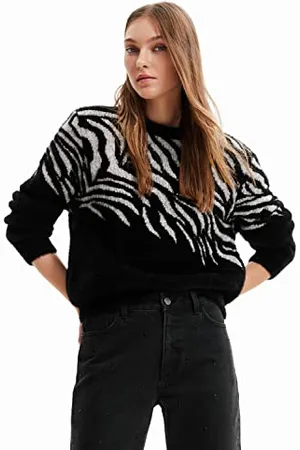 Desigual Bluza damska JERS_FLOWZE 2000 Black Sweater, XL, , XL