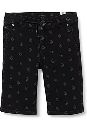 IKKS Chłopcy Bermuda Denim Noir Imprimé Peance and Love Bermudas, , 24 Miesiące