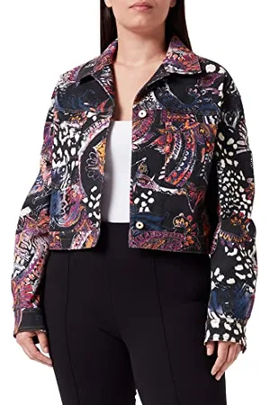 Roberto Cavalli Damski płaszcz z groszkiem kaban, lata 60, czarny, UK 16