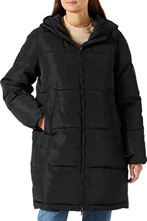 Kaffe Damska Puffer Coat Wyściełana kurtka Longline Bluza z kapturem Zipper Długie rękawy damskie, , 40