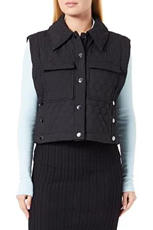 Garcia Damska kurtka Colbert + Gilet z dzianiny, czarna, L