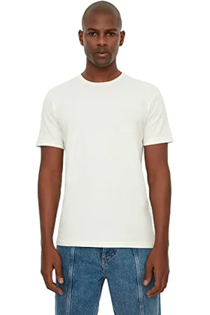 Trendyol Męski kamień podstawowy 100% bawełna, regularny krój, okrągły kołnierz, t-shirt, bardzo duży