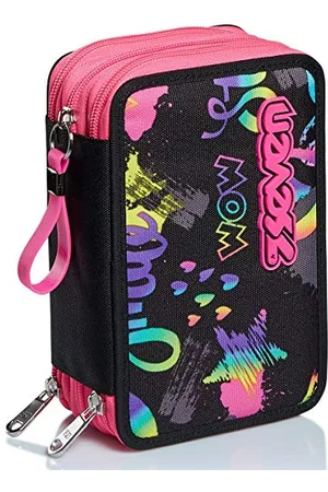 7 for all Mankind Pencil case - Pen bag, multicolor, Box for Stationery, Pen Pouch filled with Pens, Markers & more, Perfect for School Supplies, for Teen Girls and Boys, 3 compartments, XXL IRIDESCENT