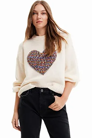 Desigual Damska bluza JERS_Cory 1000 White Sweater, XL (DE), , XL