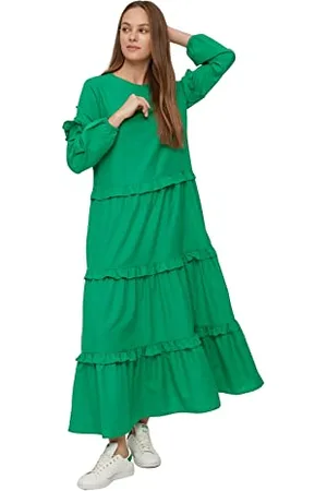 Trendyol Frau Modest Maxi A-line Regular Fit tkanina skromna sukienka, , 42