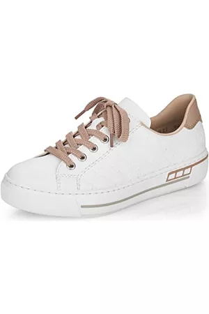Rieker Kobieta Wygodne Kozaki - Damskie buty sznurowane L88W2, damskie wygodne buty, Biały Weiss 80, 40.5 EU
