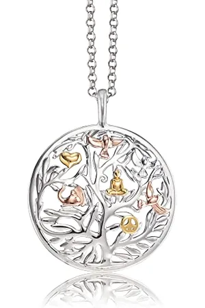 Engelsrufer Damen Halskette aus Sterling Silber mit Lebensbaum Anhänger Tricolor - Karabinerverschluss - in zwei Längen verstellbar - nickelfrei
