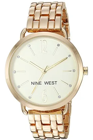 Nine West Damski zegarek na bransolecie z oryginalnym akcentem i kryształkami, NW/2150CHGP