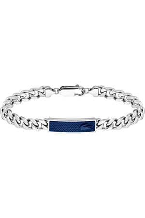 Lacoste Męska bransoletka łańcuszkowa SET&MATCH z kolekcji ozdobiona wzorem petit piqué - 2040097, Jeden rozmiar, Stal nierdzewna, Bez kamieni szlachetnych