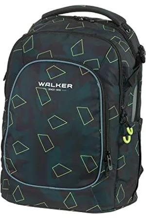 Karen Walker 42122-363 - Plecak Campus Evo Green Polygon z 3 komorami i bocznymi kieszeniami, tornister z wyściółką na plecach, systemem nośnym o regulowanej wysokości i regulowanymi paskami