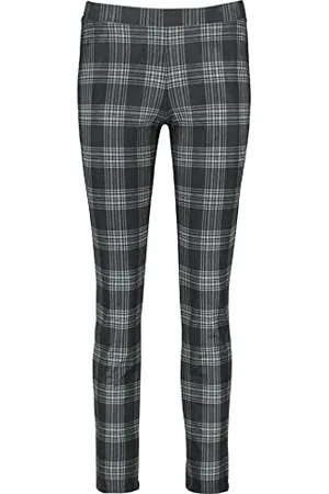 Gerry Weber Edition Damskie spodnie slim fit, czarne/szare kratki, 42