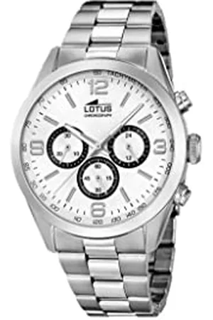 Lotus Minimalistyczny męski zegarek na rękę ze stali nierdzewnej w kolorze srebrno-białym 43 mm, wodoszczelność: 5 bar, 18152/E