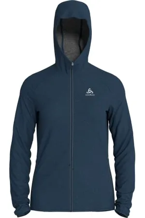 Odlo Damska bluza z kapturem Midlayer Run Easy 365, Blue Wing Turkusowy Melange, L