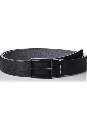 Armani Exchange Męski pasek z logo na całej powierzchni, czarno-szary, jeden rozmiar, czarny szary, jeden rozmiar