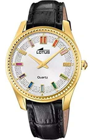 Lotus Damski zegarek na rękę ze stali nierdzewnej i skóry w kolorze złoto-czarno-kolorowym 38 mm, wodoszczelność: 5 bar, 18900/1