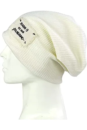 Clotth Women's Winter Beanie Hat Cape, White, 53-68 cm, biały