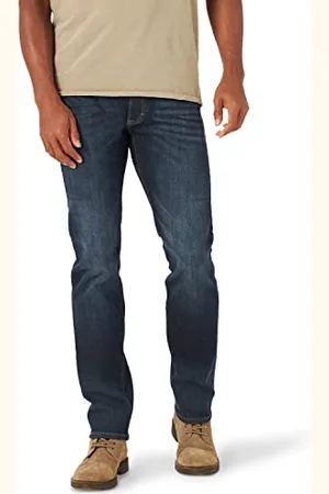 Lee Mężczyźni Extreme Motion Slim Straight Jeansy, Niebieski, 38W / 32L