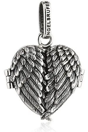 Engelsrufer Engelsflügel Medaillon für Damen 925-Sterlingsilber oxidiert 20 mm
