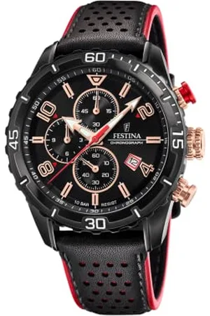 Festina Męski analogowy zegarek kwarcowy ze skórzanym paskiem F20519/4, , groß, Pasek