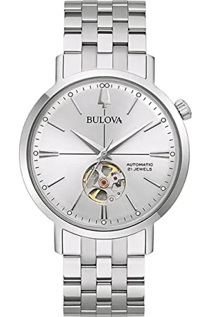 BULOVA Męski analogowy zegarek automatyczny z bransoletką ze stali nierdzewnej 96A276, , Nowoczesny