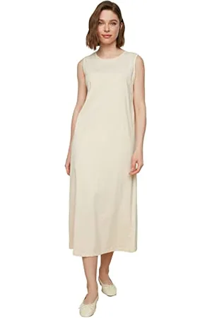 Trendyol Damska beżowa podszewka bez rękawów Tunic Shirt, rozmiar S