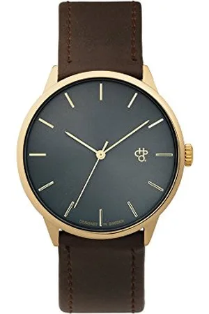 Chpo Unisex dorosły zegarek kwarcowy, analogowy klasyczny wyświetlacz i pasek PU 14230PP, horshid złoty metal