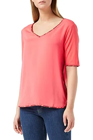 Scotch&Soda V-Neck tee with Woven Front Panel and Bindings Koszulka damska, , M