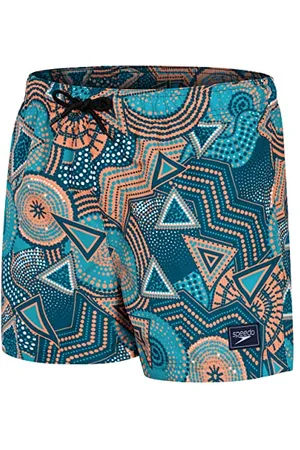 Speedo Chłopięcy nadruk cyfrowy 33 cm szorty wodne, ciemny benzyna/akwarium/nektaryna/biały, XS, , XS