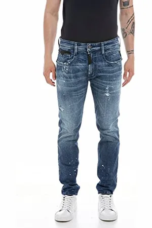 Replay Męskie dżinsy Anbass Slim-Fit ze stretchem, niebieskie (Medium Blue 009), W29 x L30, , 29W / 30L
