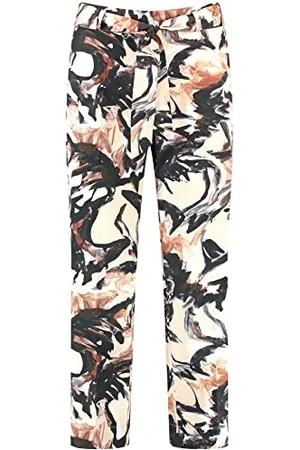 Gerry Weber Damskie spodnie ze wzorem 7/8 z paskiem do wiązania ze wzorem, długość 7/8, , 46
