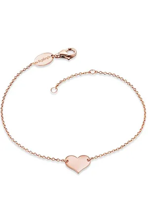 Engelsrufer Damen Armband aus rosévergoldetem Sterling Silber und schlichtem Herz Anhänger roségold - Karabinerverschluss - in zwei Längen verstellbar - nickelfrei