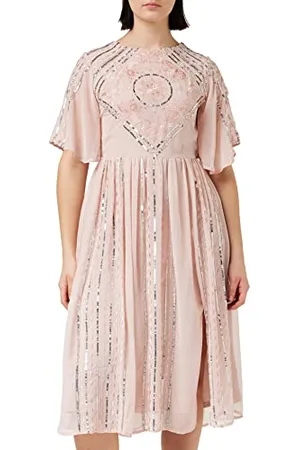 Frock and Frill Damska sukienka zdobiona specjalną okazję, różowa, 12