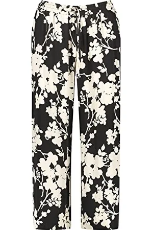 Taifun Spodnie damskie 320317-11014, czarne wzory, 36, , 36