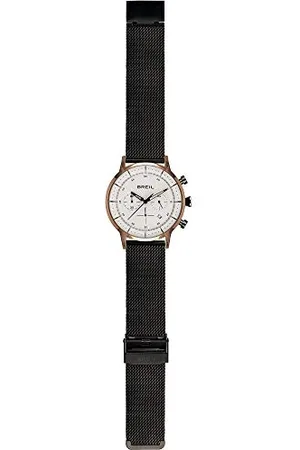Breil Zegarek SIX.3.Kolekcja dziewięć mechanizm kwarcowy Chrono i skórzana siatka dla mężczyzn UK, , Jeden rozmiar, Pasek.