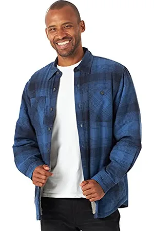 Wrangler Męska kurtka flanelowa z długim rękawem z podszewką sherpa koszula, , 3XL