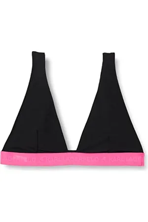 Karl Lagerfeld Kobiety Logo Ribbed Triangle Bra, , XL