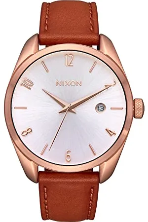 Nixon Damski analogowy japoński mechanizm kwarcowy Miyota z trzema wskazówkami i datownikiem zegarek ze skórzanym paskiem A1343-1045-00