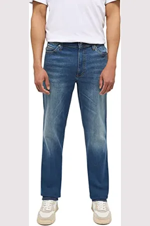Mustang Męskie dżinsy zwężane, Niebieski (Medium Bleach 5000-313), 38W / 32L