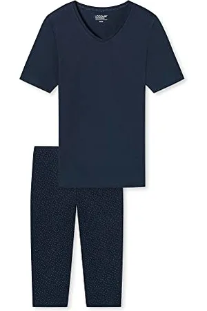 Schiesser Damen Schlafanzug Set Shirt kurzarm mit 3/4 langer Schlafhose - Nachtwäsche