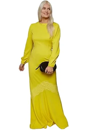 Little Mistress Damska sukienka maxi Betty z koronkowym wykończeniem, , 36