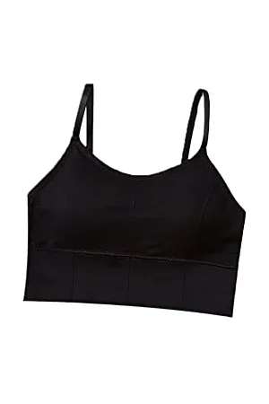 Secretmotion Kobieta Usztywniane - Czysta czarna bezszwowa koszulka dla dziewcząt Sling Tube Top wygodna elastyczna smukła bielizna dla kobiet, blacks, BlackS