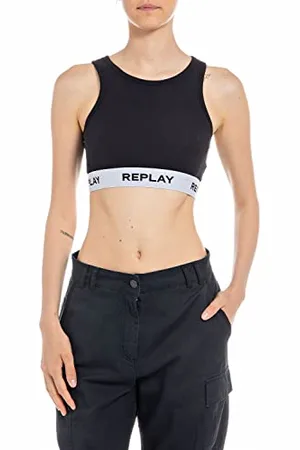 Replay Damska koszulka na ramiączkach W3782, 098 czarna, XS, , XS