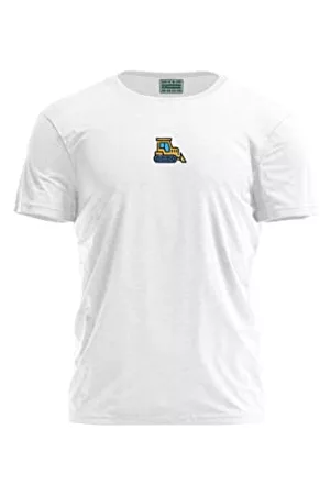 Bona Basics Mężczyzna Na co dzień - Męski T-shirt z cyfrowym nadrukiem,% 100 bawełna, biały, na co dzień, męskie topy, rozmiar: M, biały, M