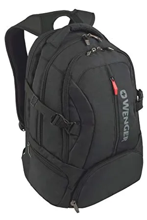 Wenger Kobieta Tablety - 600636 Transit 16' Backpack, Padded Laptop Compartment with iPad/Tablet/eReader Pocket in Black (27 litres), 46 Centimeters, WE600636