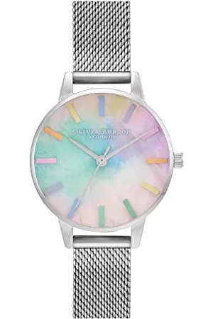 Olivia Burton Analogowy Zegarek Kwarcowy dla Kobiet ze Srebrną Bransoletą ze Stali Nierdzewnej, OB16RB26