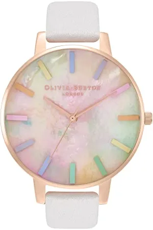 Olivia Burton Analogowy Zegarek Kwarcowy dla Kobiet ze Skórzanym Paskiem w Kolorze Różowym (Blush), OB16RB27