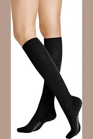 Hudson Damskie pończochy relaksacyjne, bawełniane, nieprzejrzyste, czarne (Black 0005), 39-42
