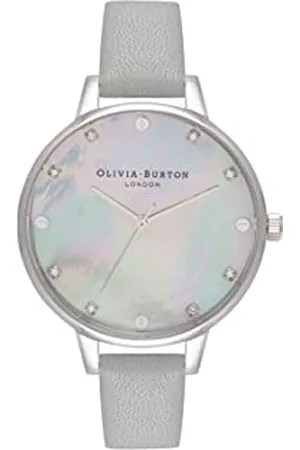 Olivia Burton Analogowy Zegarek Kwarcowy dla Kobiet z Szarym Skórzanym Paskiem, OB16SE16