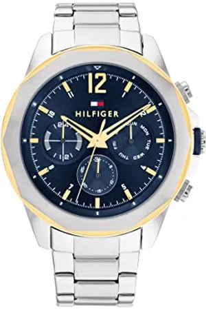Tommy Hilfiger Analogowy Zegarek Kwarcowy Wielofunkcyjny dla Mężczyzn ze Srebrną Bransoletą ze Stali Nierdzewnej, 1792059